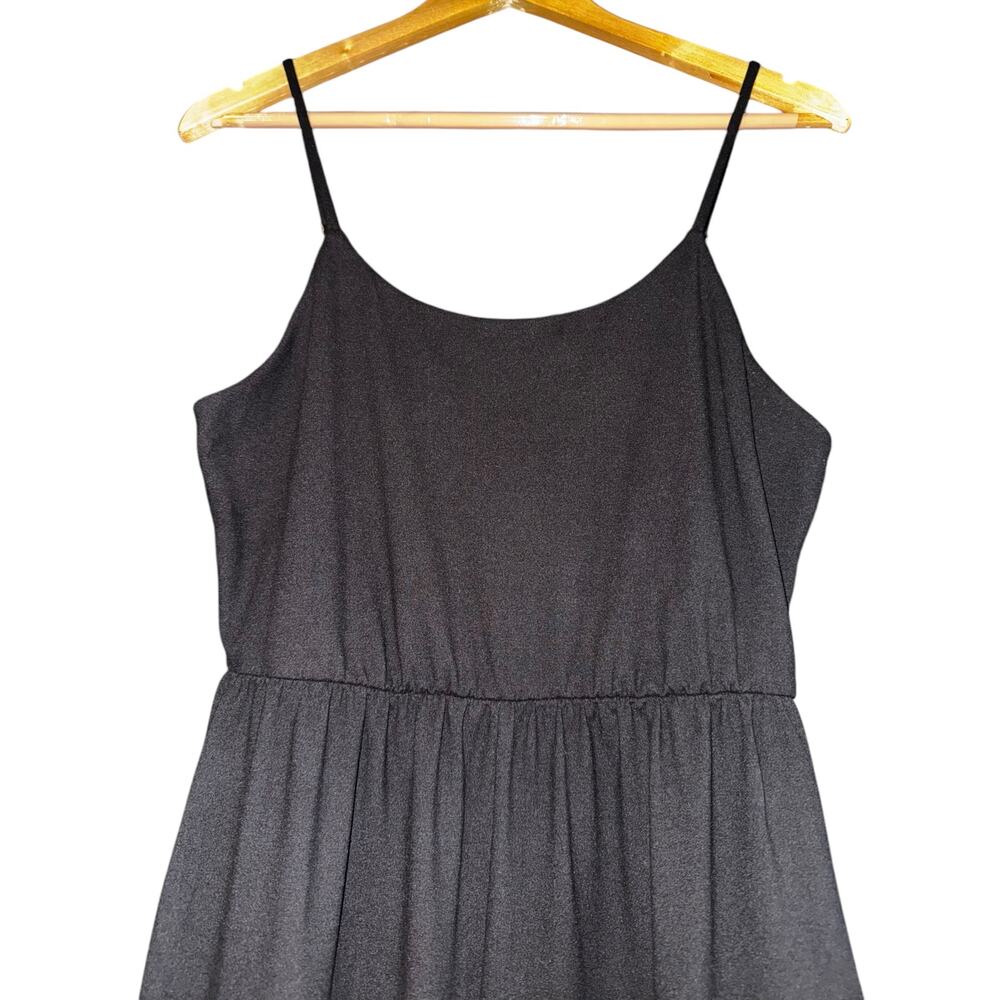 Rae Mode Black Sleeveless Cropped Jumpsuit Women's Small Wide Leg Pockets Yoga - Picture 3 of 6